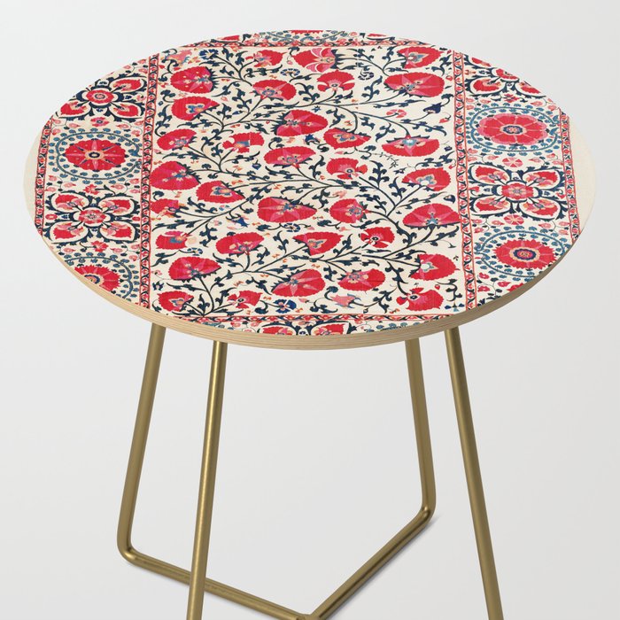 Shakhrisyabz Suzani Uzbekistan Embroidery Print Side Table Gallery Image 2