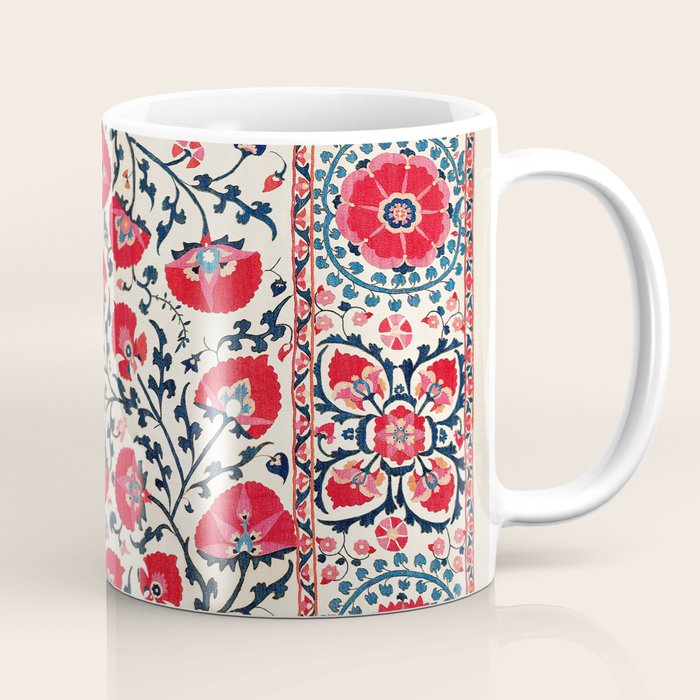 Shakhrisyabz Suzani Uzbekistan Embroidery Print Coffee Mug Gallery Image 1
