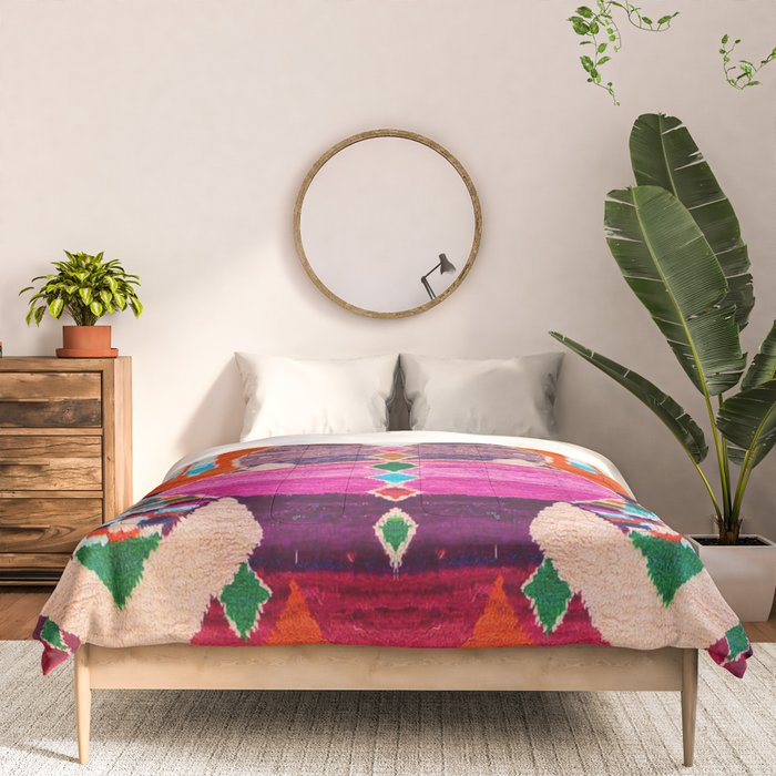 Traditional Oriental Moroccan Berber Rug Design Comforter Gallery Image 3