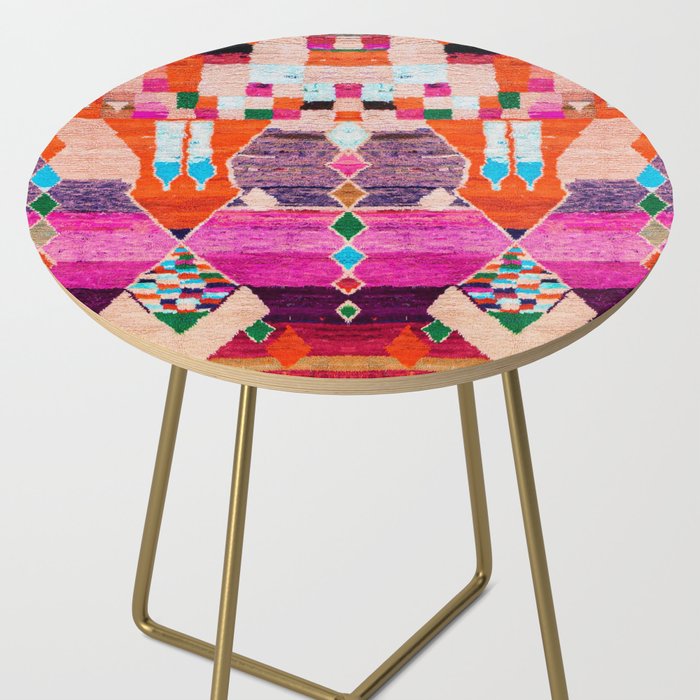 Traditional Oriental Moroccan Berber Rug Design Side Table Gallery Image 2