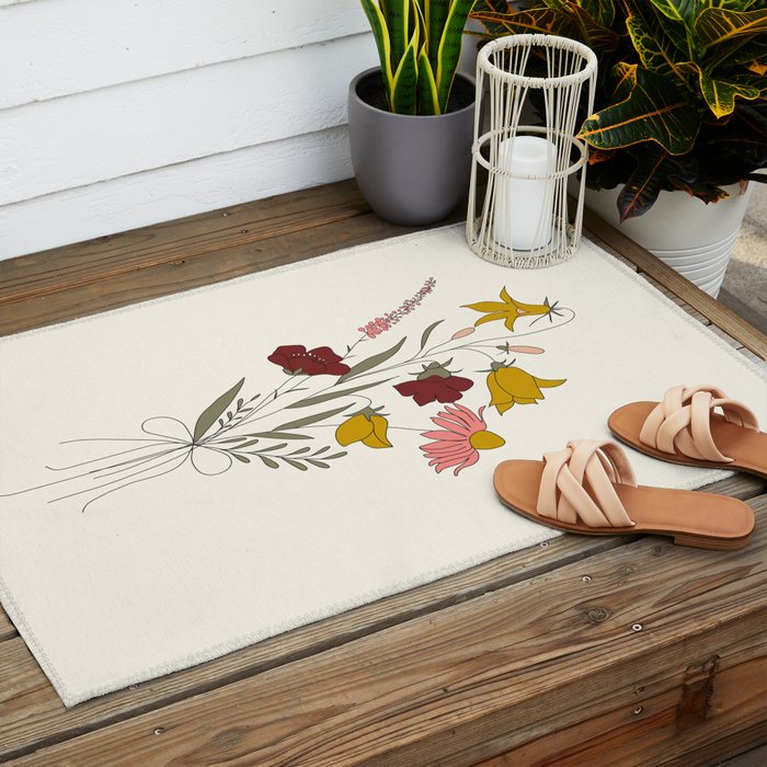 Wildflowers Bouquet Outdoor Rug Gallery Image 2