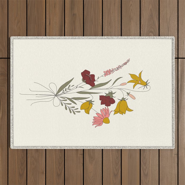 Wildflowers Bouquet Outdoor Rug Gallery Image 1