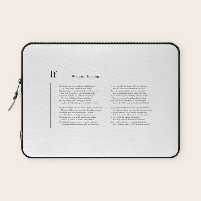 If by Rudyard Kipling Laptop Sleeve Gallery Image 1