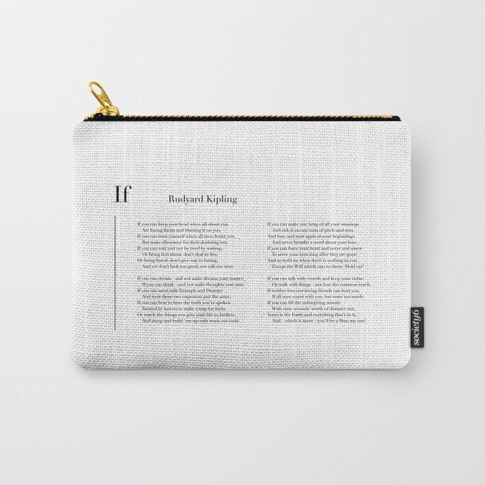 If by Rudyard Kipling Carry All Pouch Gallery Image 1