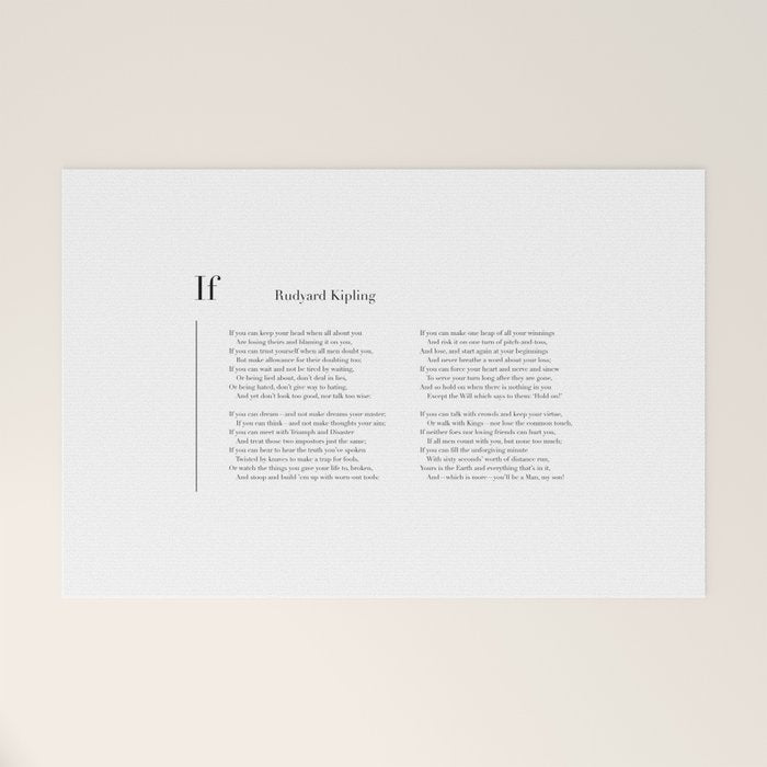 If by Rudyard Kipling Welcome Mat Gallery Image 1