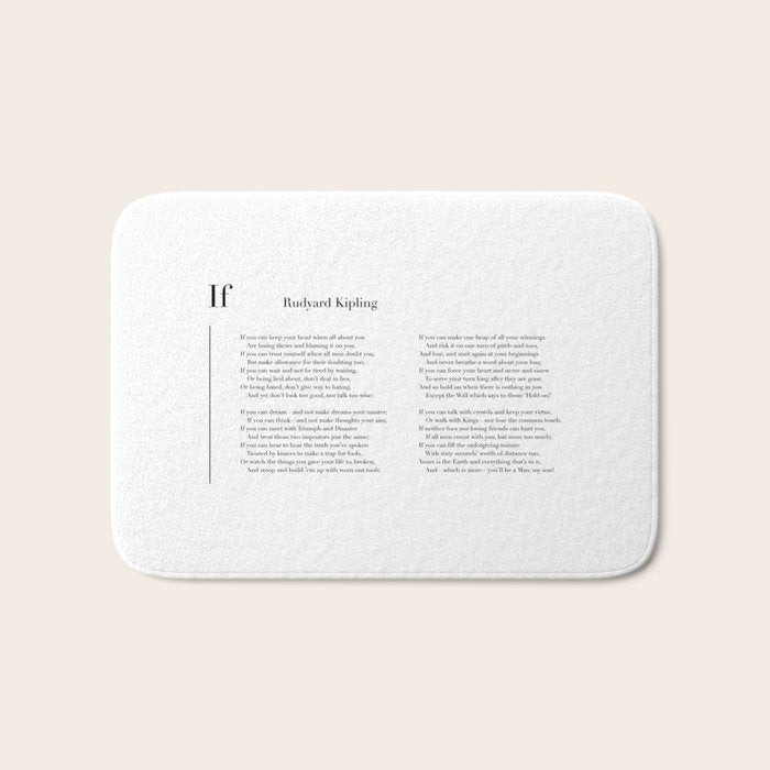 If by Rudyard Kipling Bath Mat Gallery Image 1