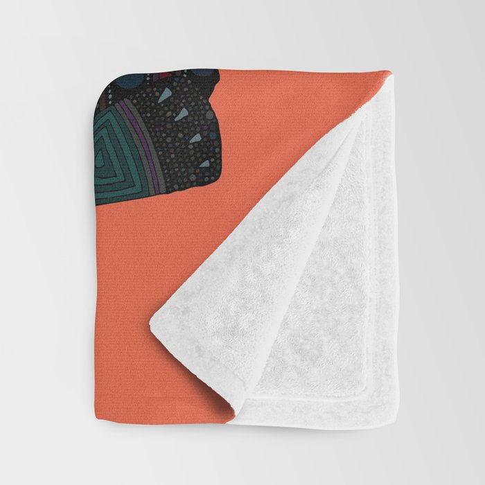 panda orange Throw Blanket Gallery Image 3