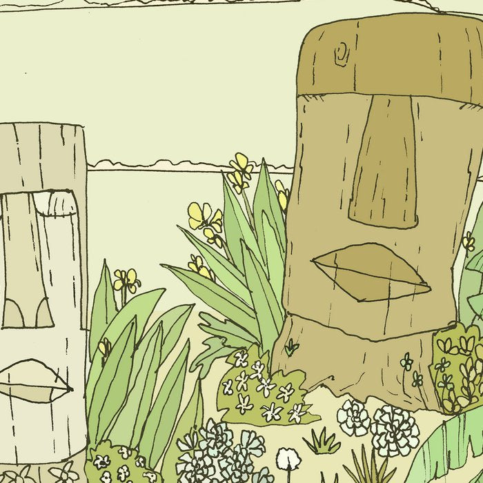 tiki gods send waves and peace swamis // retro surf art by surfy birdy Coffee Mug Gallery Image 2