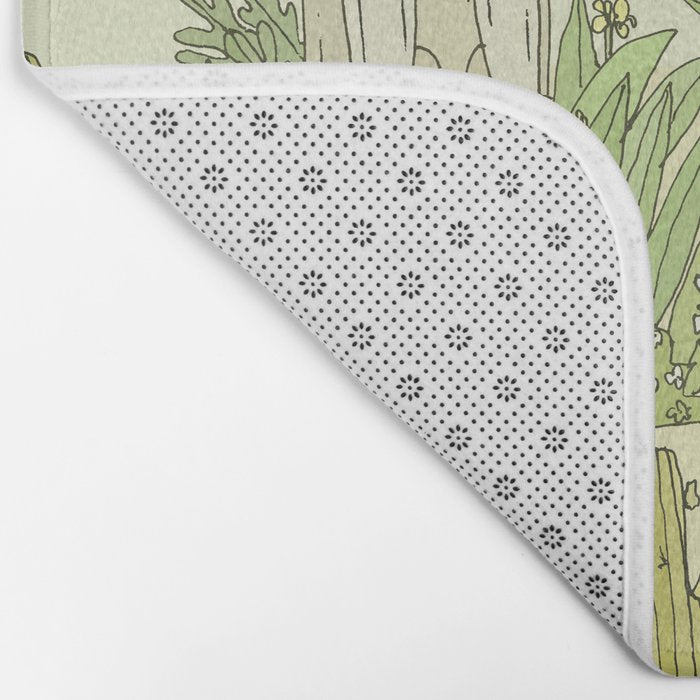 tiki gods send waves and peace swamis // retro surf art by surfy birdy Bath Mat Gallery Image 2