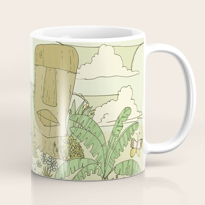 tiki gods send waves and peace swamis // retro surf art by surfy birdy Coffee Mug Gallery Image 1