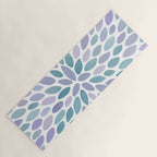 Festive, Flower Bloom, Purple and Teal, Floral Prints Yoga Mat Gallery Image 1