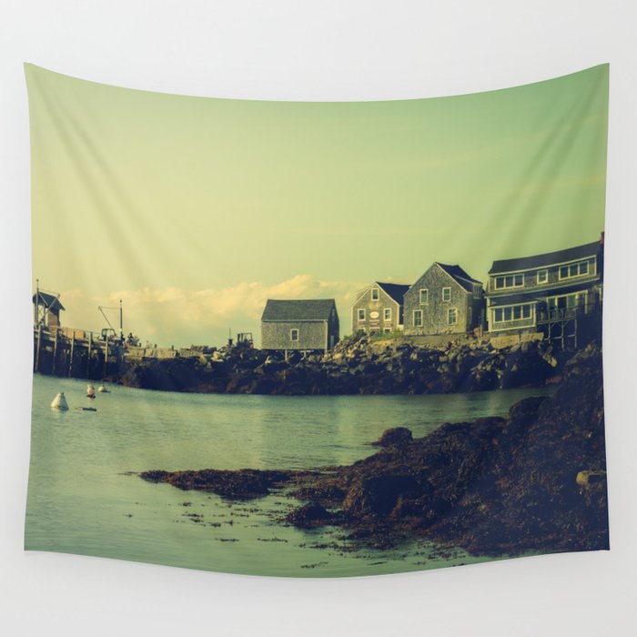First Light on the Coast Monhegan Island Maine photograph Wall Tapestry Gallery Image 4