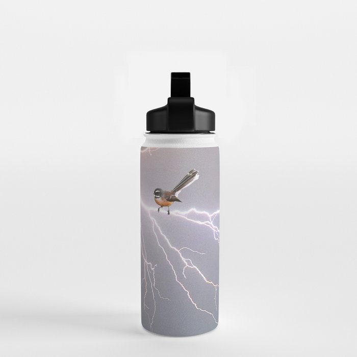 Bird on lightning bolt - Fantail Water Bottle Gallery Image 2