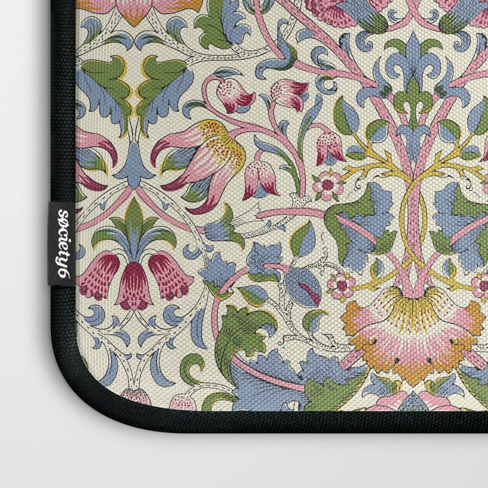Vintage Lodden Blush Pink and Woad Blue by William Morris Laptop Sleeve Gallery Image 3