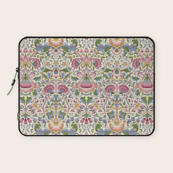 Vintage Lodden Blush Pink and Woad Blue by William Morris Laptop Sleeve Gallery Image 1