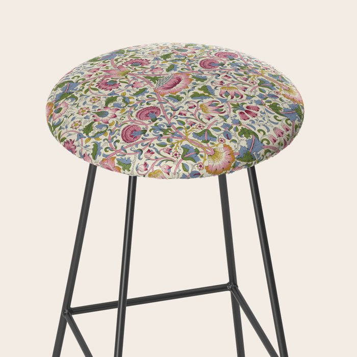 Vintage Lodden Blush Pink and Woad Blue by William Morris Stool Gallery Image 2