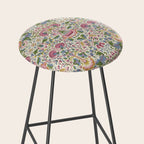 Vintage Lodden Blush Pink and Woad Blue by William Morris Stool Gallery Image 2