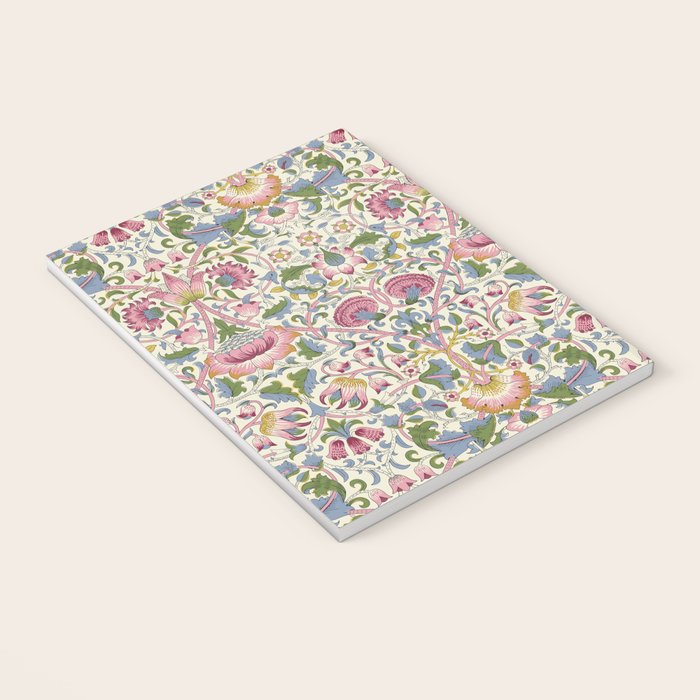 Vintage Lodden Blush Pink and Woad Blue by William Morris Notebook Gallery Image 3