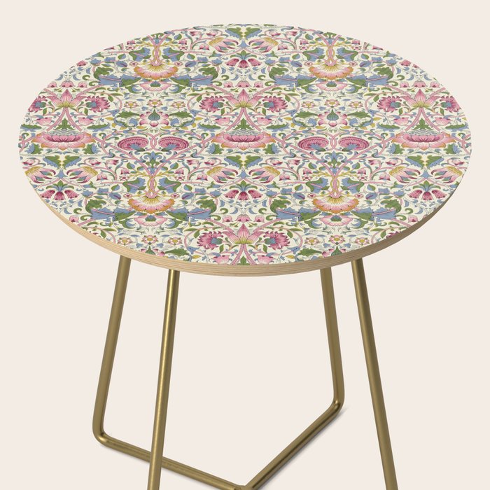 Vintage Lodden Blush Pink and Woad Blue by William Morris Side Table Gallery Image 2