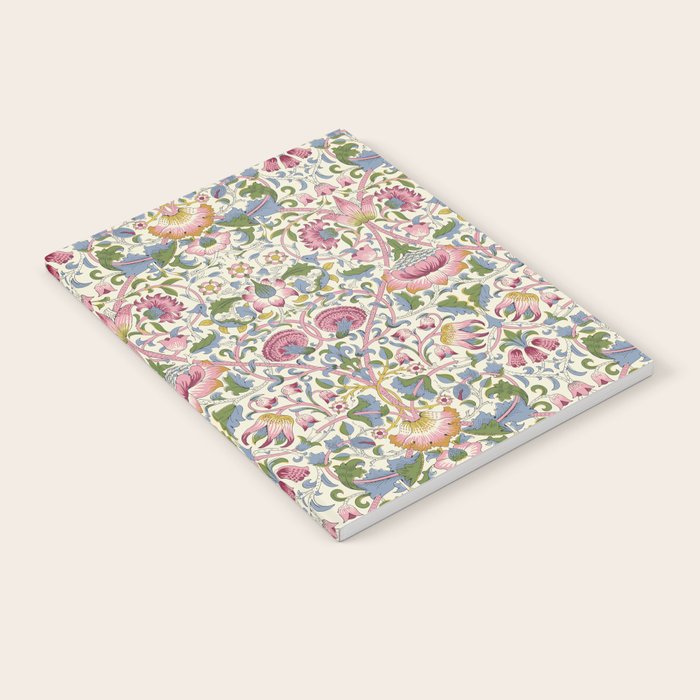 Vintage Lodden Blush Pink and Woad Blue by William Morris Notebook Gallery Image 2