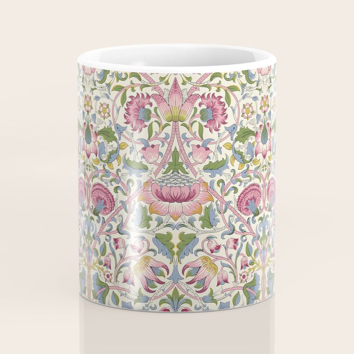 Vintage Lodden Blush Pink and Woad Blue by William Morris Coffee Mug Gallery Image 4