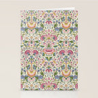Vintage Lodden Blush Pink and Woad Blue by William Morris Stationery Card Gallery Image 2