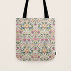 Vintage Lodden Blush Pink and Woad Blue by William Morris Tote Bag Gallery Image 1