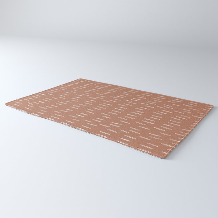 Boho Raindrops Abstract Pattern, Terracotta Rug Gallery Image 3