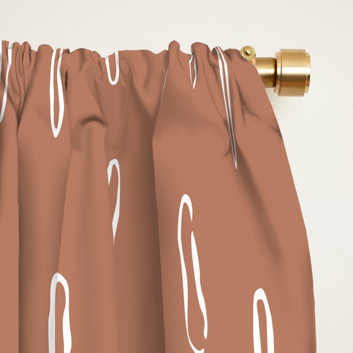 Boho Raindrops Abstract Pattern, Terracotta Window Curtain Gallery Image 2