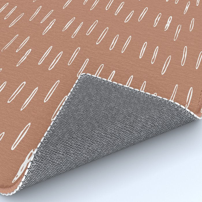 Boho Raindrops Abstract Pattern, Terracotta Rug Gallery Image 4