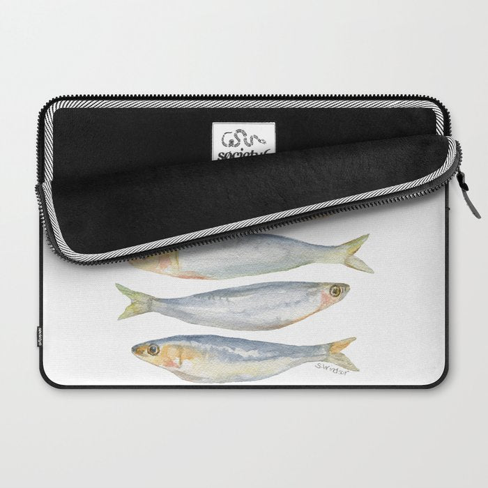 Sardine Fish Watercolor  Laptop Sleeve Gallery Image 2