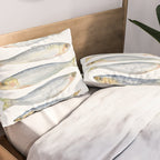Sardine Fish Watercolor  Pillow Sham Gallery Image 2