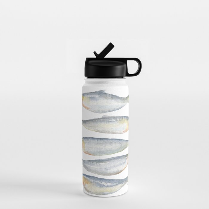 Sardine Fish Watercolor  Water Bottle Gallery Image 1