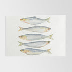 Sardine Fish Watercolor  Rug Gallery Image 2