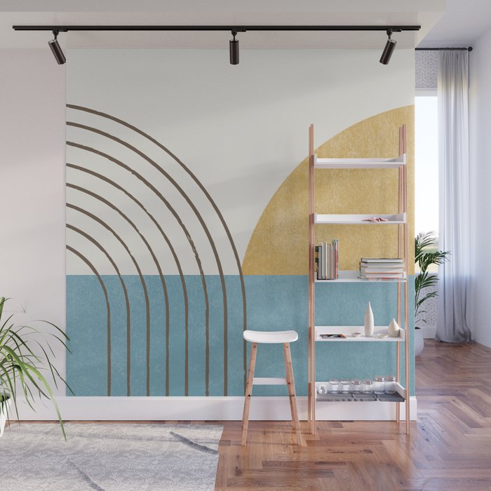 Sunny Ocean Horizon Wall Mural Gallery Image 1
