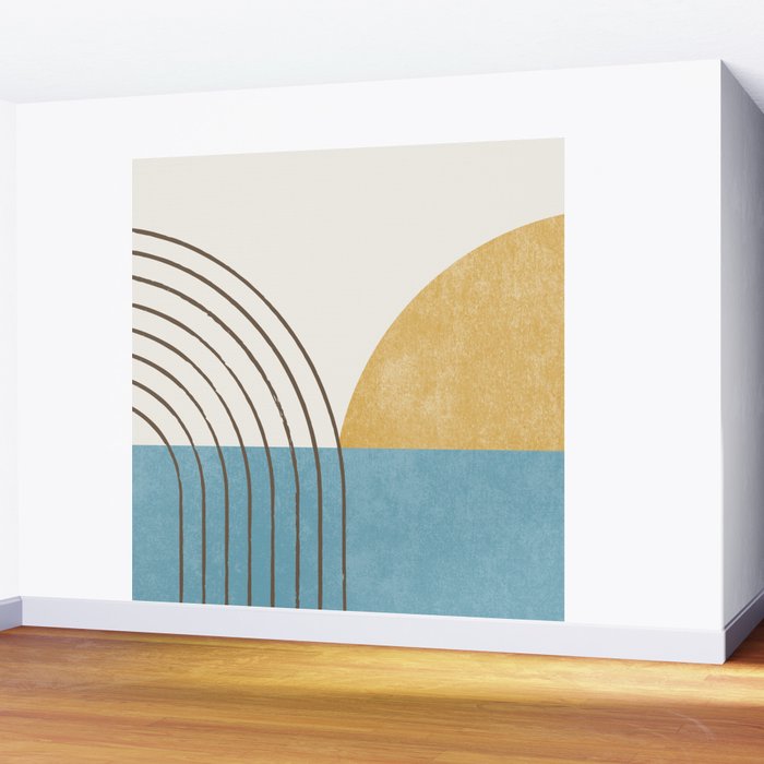 Sunny Ocean Horizon Wall Mural Gallery Image 2