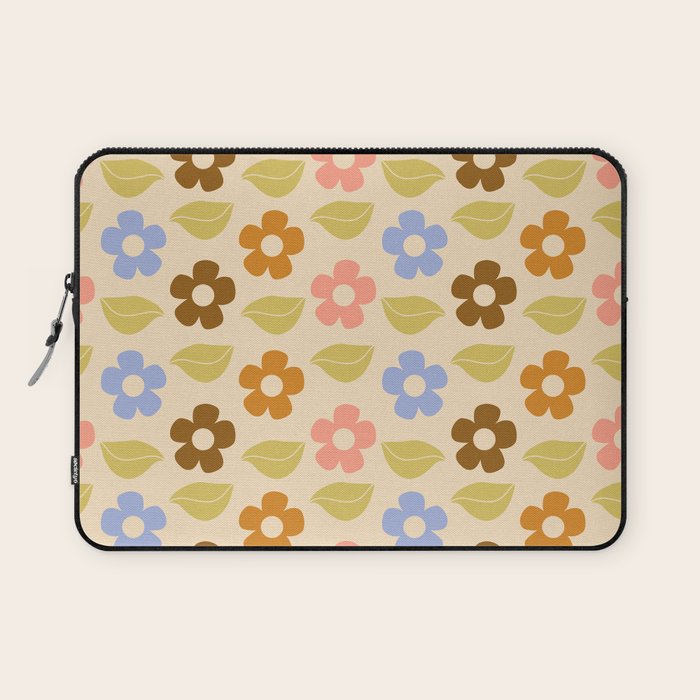 Retro Flower Vibe - Vintage Colors  Laptop Sleeve Gallery Image 1