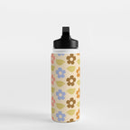 Retro Flower Vibe - Vintage Colors  Water Bottle Gallery Image 3
