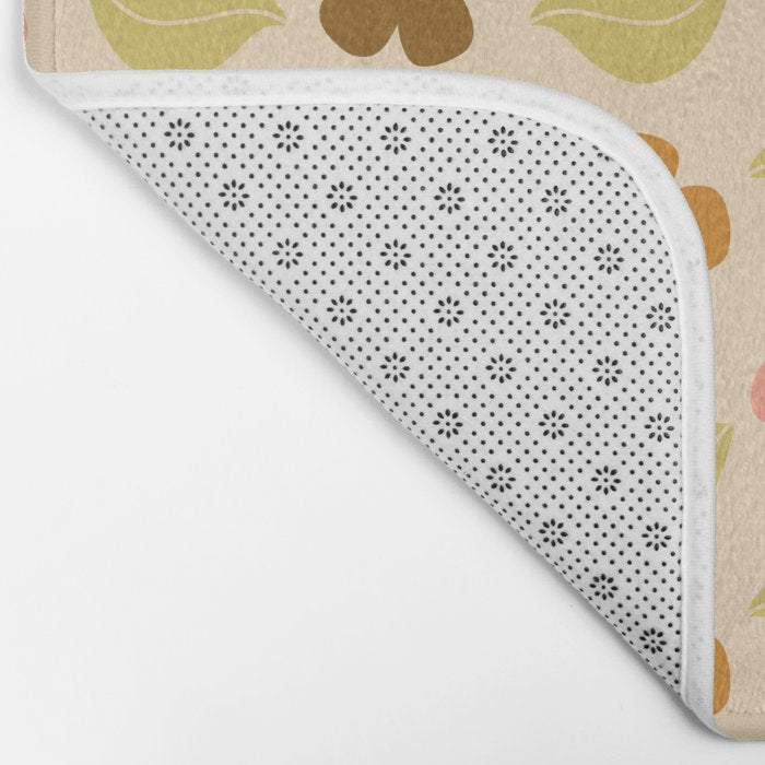 Retro Flower Vibe - Vintage Colors  Bath Mat Gallery Image 2