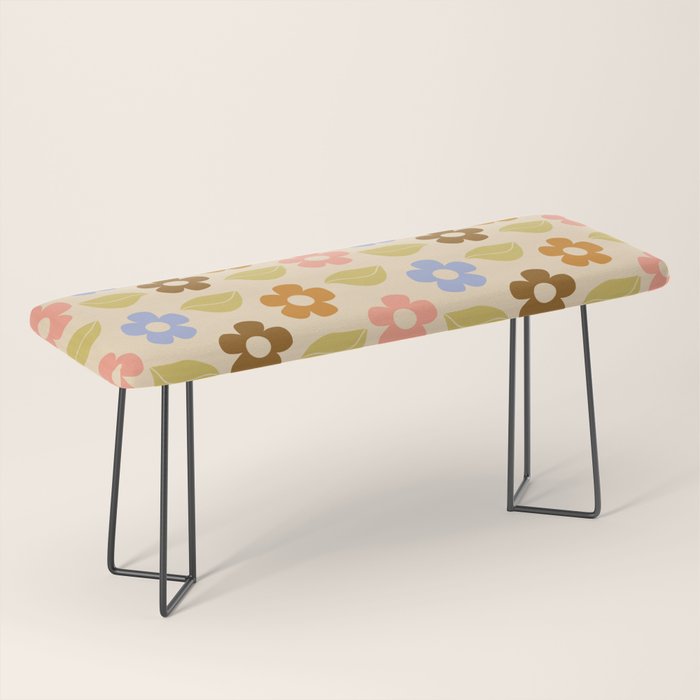 Retro Flower Vibe - Vintage Colors  Bench Gallery Image 1