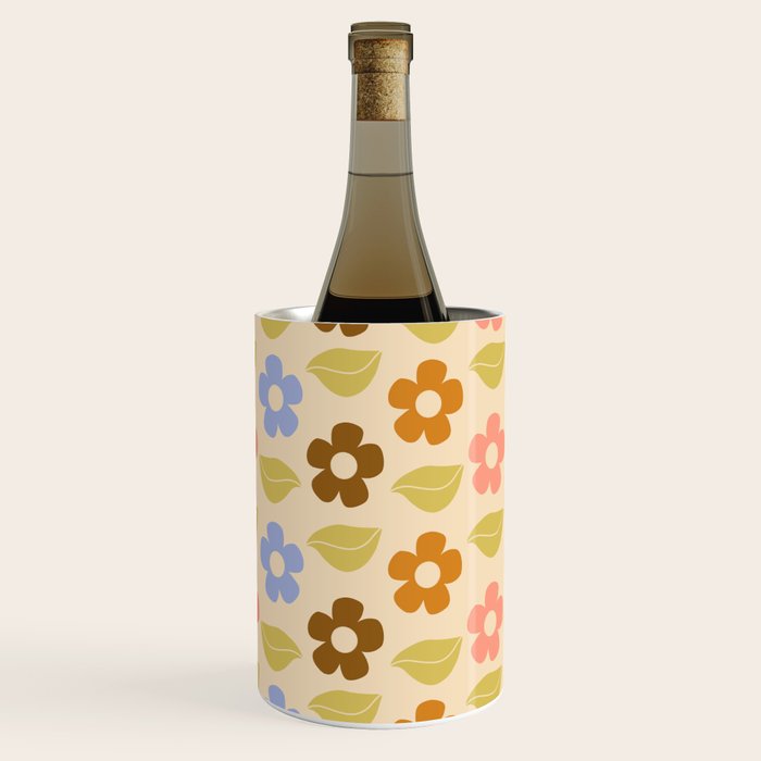 Retro Flower Vibe - Vintage Colors  Wine Chiller Gallery Image 3