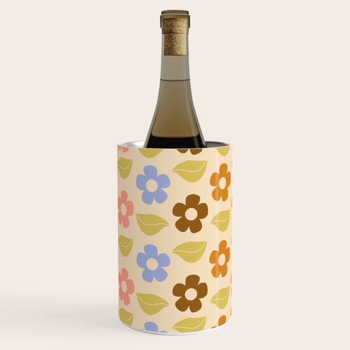 Retro Flower Vibe - Vintage Colors  Wine Chiller Gallery Image 2