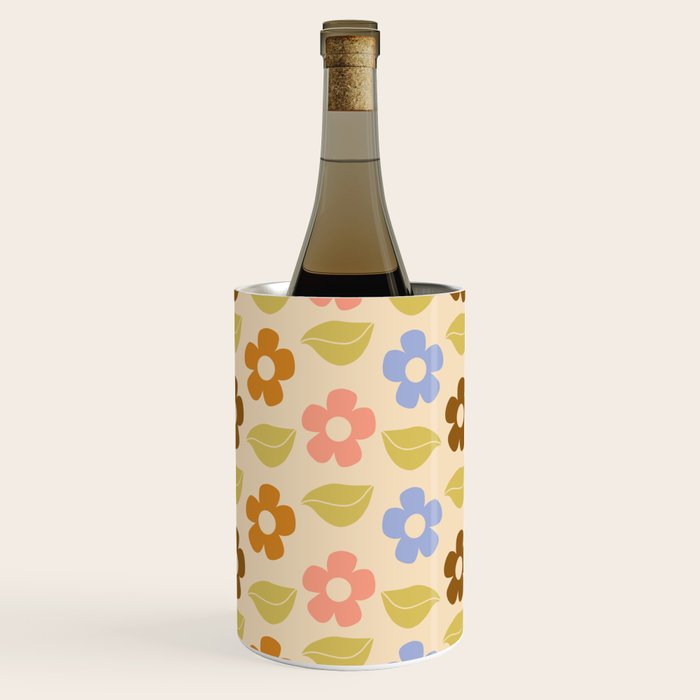 Retro Flower Vibe - Vintage Colors  Wine Chiller Gallery Image 1