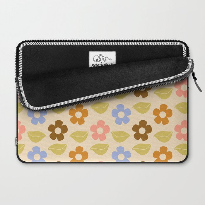 Retro Flower Vibe - Vintage Colors  Laptop Sleeve Gallery Image 2