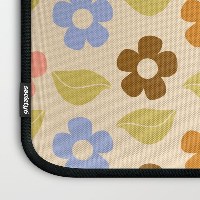 Retro Flower Vibe - Vintage Colors  Laptop Sleeve Gallery Image 3