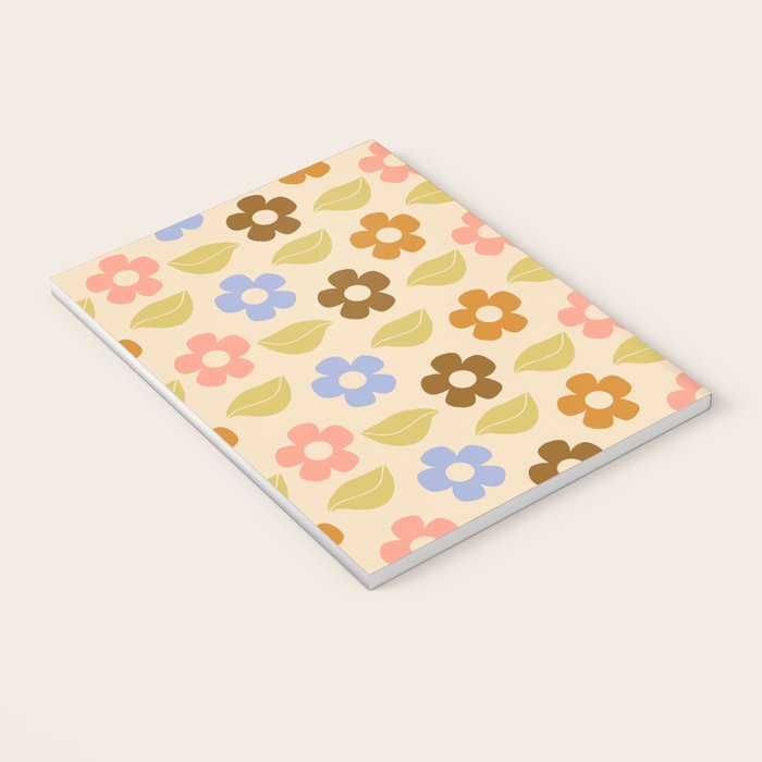 Retro Flower Vibe - Vintage Colors  Notebook Gallery Image 3