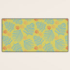 Winter & Woodsy Pine Trees in Yellow & Blue Desk Mat Gallery Image 3