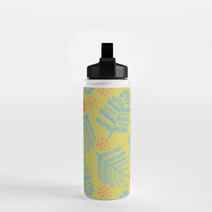 Winter & Woodsy Pine Trees in Yellow & Blue Water Bottle Gallery Image 2