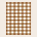 Gingham Plaid Checkered Pattern in Coffee Brown and White Poster Gallery Image 4
