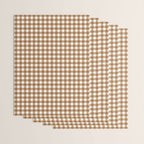 Gingham Plaid Checkered Pattern in Coffee Brown and White Wrapping Paper Gallery Image 3
